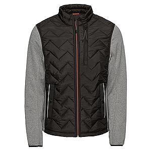 TOM TAILOR Prechodná bunda 'hybrid jacket' sivá / čierna vyobraziť