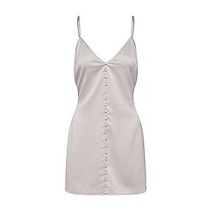 Missguided Letné šaty 'Satin Button Detail Strappy' strieborná vyobraziť