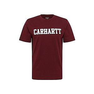 Carhartt WIP Tričko 'College' vínovo červená / biela vyobraziť