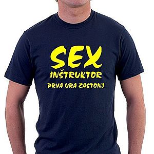 Smešna majica sex inštruktor prva ura zastonj vyobraziť