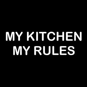 Smešni predpasnik my kitchen my rules vyobraziť