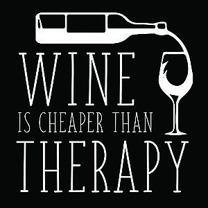 Smešni predpasnik wine is cheaper than therapy vyobraziť