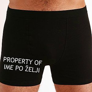 Moške boxer hlače Property of ime po želji vyobraziť