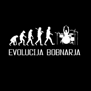 Smešna majica evolucija bobnarja vyobraziť