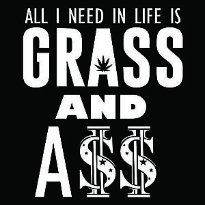 Smešna majica Grass & Ass vyobraziť