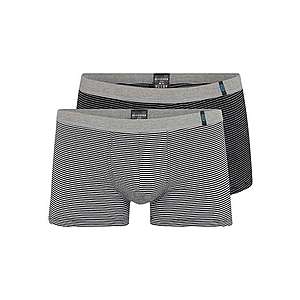 SCHIESSER Boxerky 'Hip-Shorts (2er-Pack)' sivá / čierna vyobraziť