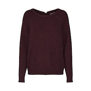 VILA Sveter 'VISIA KNIT LACED UP BACK L/S TOP' bordové vyobraziť