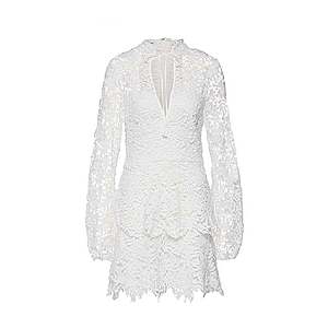 Missguided Košeľové šaty 'CROTCHET LAYERED' biela vyobraziť