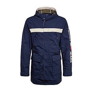 Tommy Jeans Prechodná parka 'TJM COTTON JACKET' tmavomodrá / biela vyobraziť