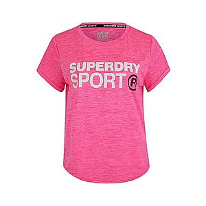 Superdry Funkčné tričko 'ACTIVE LOOSE FIT TEE' ružová / biela vyobraziť