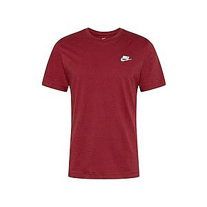 Nike Sportswear Tričko 'Club Tee' vínovo červená / biela vyobraziť