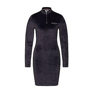 Tommy Jeans Šaty 'Mock Neck velvet Dress' čierna vyobraziť