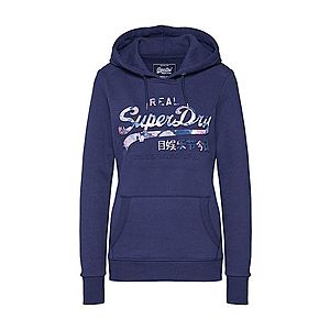 Superdry Mikina 'V LOGO PHOTO ROSE INFILL ENTRY HOOD' námornícka modrá vyobraziť