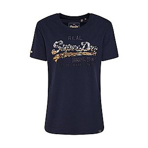 Superdry Tričko 'V LOGO OMBRE SEQUIN ENTRY TEE' čierna vyobraziť