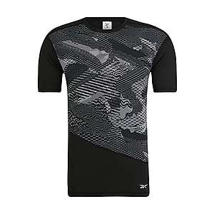 REEBOK Funkčné tričko 'TS SS Comp Tee - AO' sivá / čierna vyobraziť