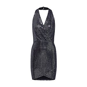 Boohoo Kokteilové šaty 'Glitter' čierna / strieborná vyobraziť