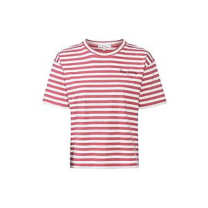 Pepe Jeans Tričko 'Claire' červené / biela vyobraziť