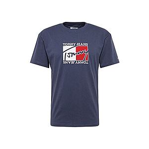 Tommy Jeans Tričko 'TJM FLAG SCRIPT TEE' biela / tmavomodrá / červené vyobraziť