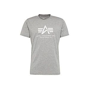 ALPHA INDUSTRIES Tričko biela / sivá melírovaná vyobraziť