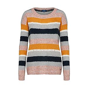 TOM TAILOR Sveter 'stripy yarn mix sweater' sivá / svetlooranžové / rosé vyobraziť