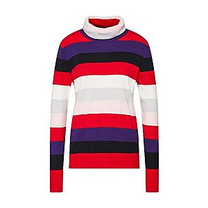 STREET ONE Oversize sveter 'Cosy Multicolor Stripe' farba lesného ovocia / červené / biela vyobraziť