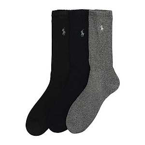 POLO RALPH LAUREN Ponožky 'CREW W/PP-CREW-3 PACK' modré / sivá / čierna vyobraziť