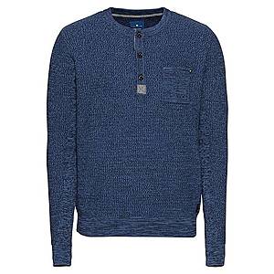 TOM TAILOR Sveter 'structured mouline sweater' modré vyobraziť