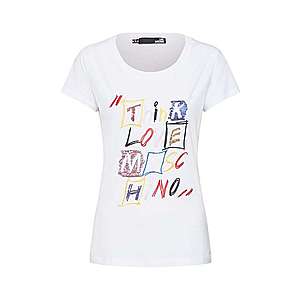 Love Moschino Tričko 'MAGLIETTA M/C ST THINK' zmiešané farby / biela vyobraziť