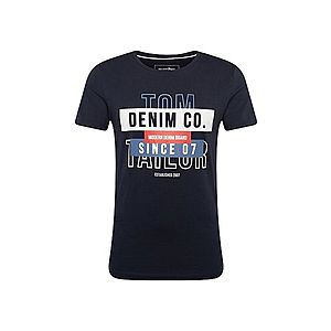 TOM TAILOR DENIM Tričko 'NOS T-shirt with print T-Shirt 1/2' tmavomodrá vyobraziť