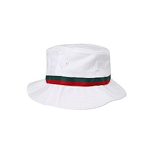 Flexfit Klobúk 'Stripe Bucket Hat' zelená / červené / biela vyobraziť