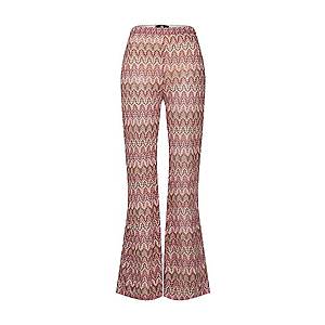 Missguided Nohavice 'Chevron Print Flared Trouser' hnedé / ružová / biela vyobraziť