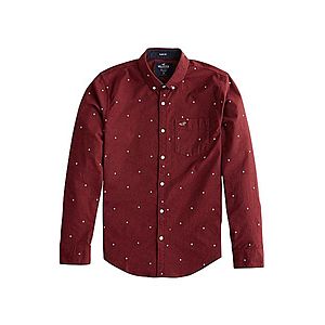 HOLLISTER Košeľa 'BTS19-DTC LS SLIM PRINT OXFORD 2CC' burgundská vyobraziť