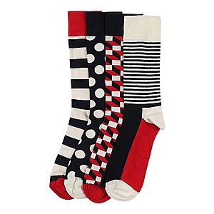 Happy Socks Ponožky pastelovo červená / čierna / biela ako vlna vyobraziť