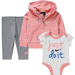 Nike Sportswear Set 'JDI French Terry' biela / sivá / ružová vyobraziť