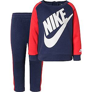 Nike Sportswear Joggingová súprava 'Futura Crew' biela / tmavomodrá / svetločervená vyobraziť