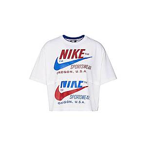 Nike Sportswear Tričko biela / modré / krvavo červená vyobraziť