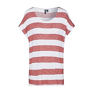 VERO MODA Tričko 'VMWIDE STRIPE S/L TOP NOOS' biela / červené vyobraziť