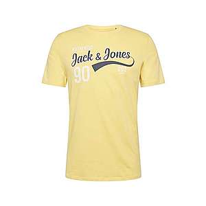 JACK & JONES Tričko biela / žlté / tmavomodrá vyobraziť