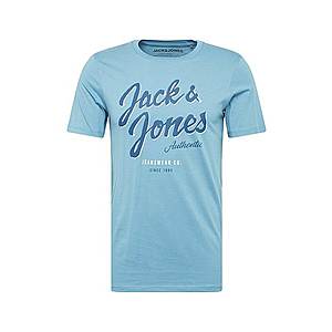 JACK & JONES Tričko biela / dymovo modrá / modré vyobraziť