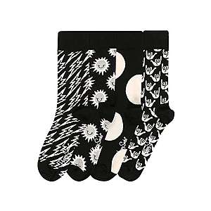 Happy Socks Ponožky 'Black And White' biela / čierna vyobraziť