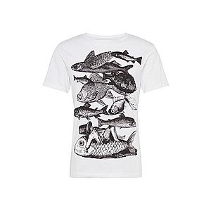 ThokkThokk Tričko 'Fish T-Shirt Black/White GOTS Fairt & GOTS' biela vyobraziť