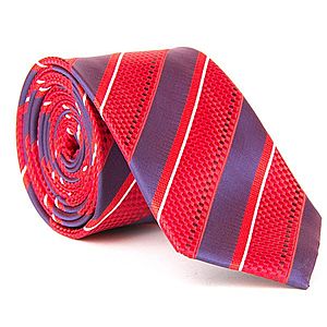 Modro-červená prúžkovaná kravata. vyobraziť