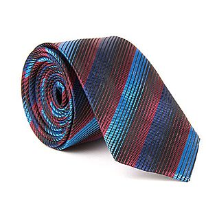 Bordovo-modrá prúžkovaná kravata. vyobraziť