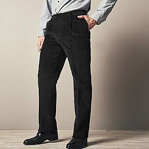 Nohavice so záševkami, elast.pás čierna 44 vyobraziť