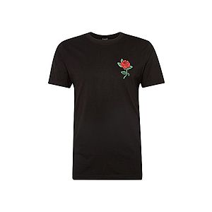 Mister Tee Plus Size Tričko 'Rose' zelená / ohnivo červená / čierna vyobraziť