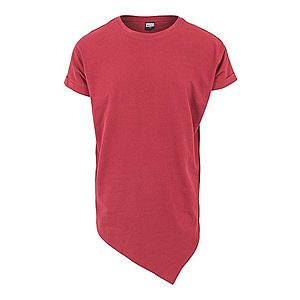 Urban Classics Tričko 'Asymetric Long Tee' červené vyobraziť
