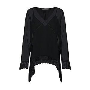NA-KD Blúzka 'asymmetric hem lace blouse' čierna vyobraziť
