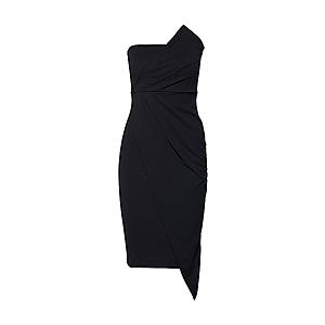 Missguided Kokteilové šaty 'BANDEAU ORIGAMI MIDI DRESS' čierna vyobraziť
