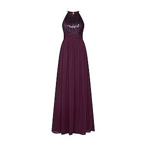 STAR NIGHT Večerné šaty 'long dress (american cut) chiffon & sequins' baklažánová vyobraziť