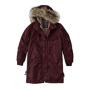Abercrombie & Fitch Prechodný kabát 'BTS18-SHINY NYLON PARKA' burgundská vyobraziť